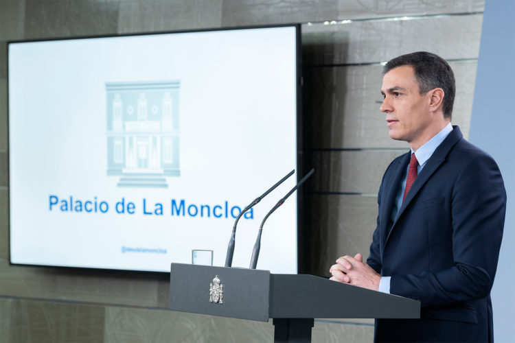 Pedro Sánchez en comparecencia