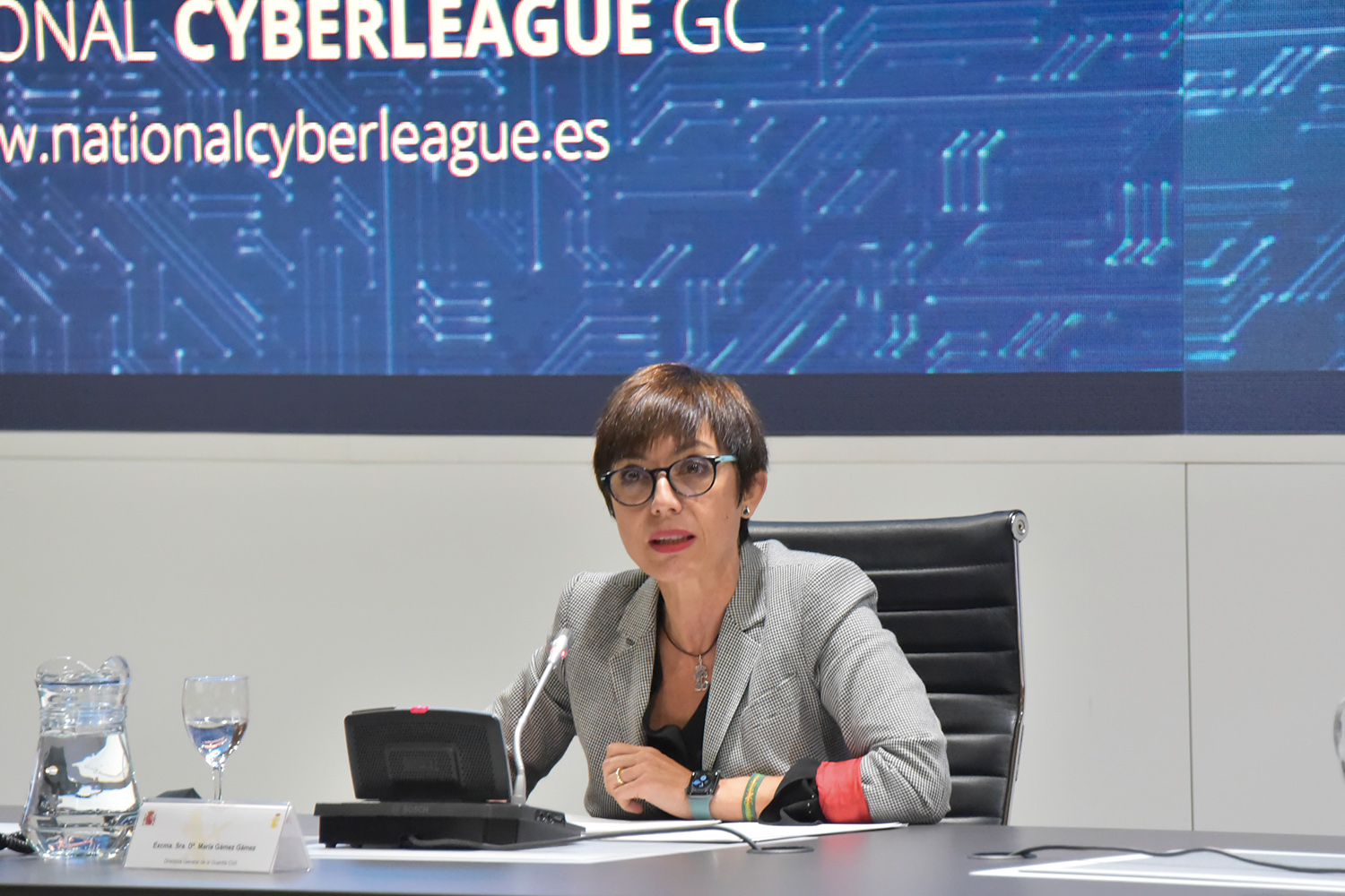 María Gámez, directora de la Guardia civil, durante la presentación de la Cyberleague.