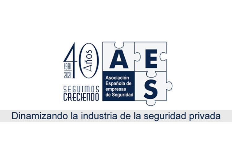 Logotipo de la Asociación Española de Seguridad (AES) por su 40 aniversario.