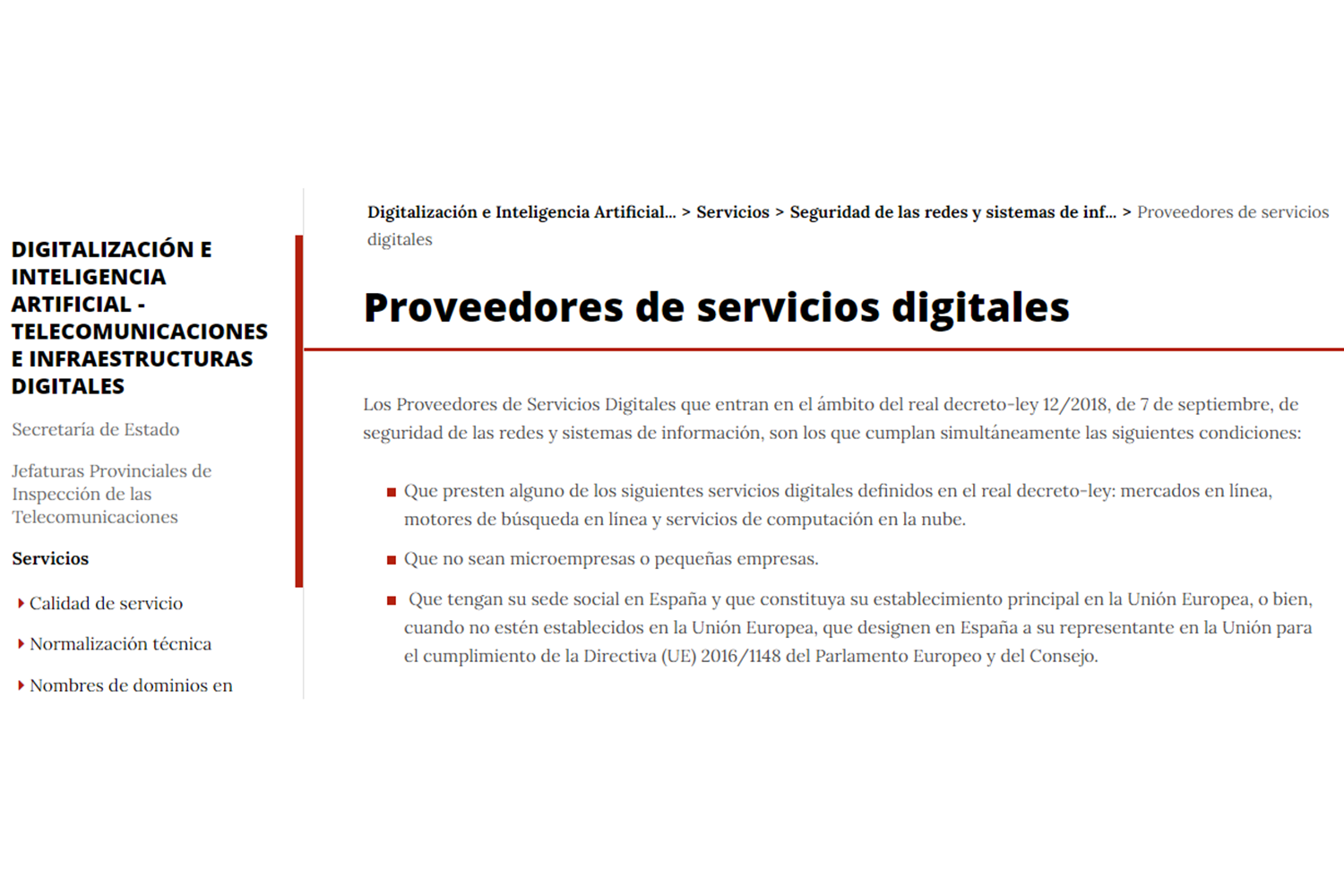 proveedores servicios digitales