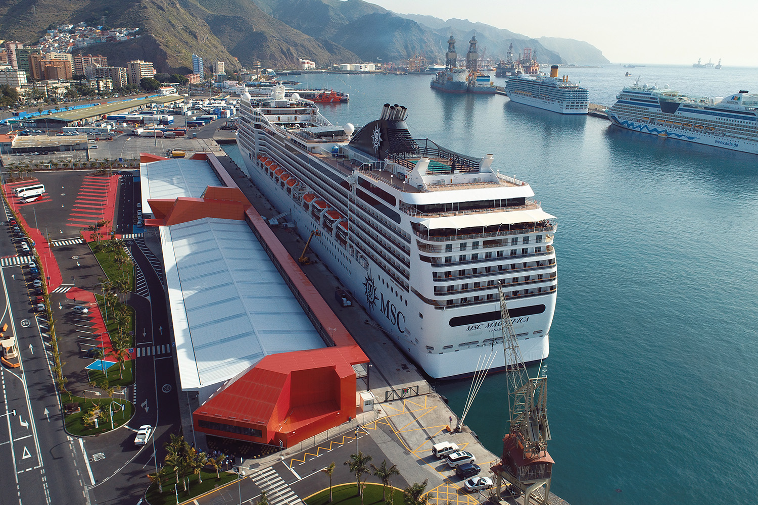 Terminal de Cruceros del Puerto de Tenerife. Especial seguridad en puertos. 