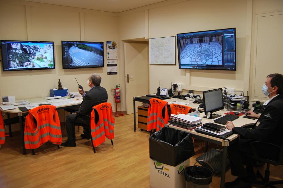 Centro de control de seguridad de la Abadía de Montserrat.