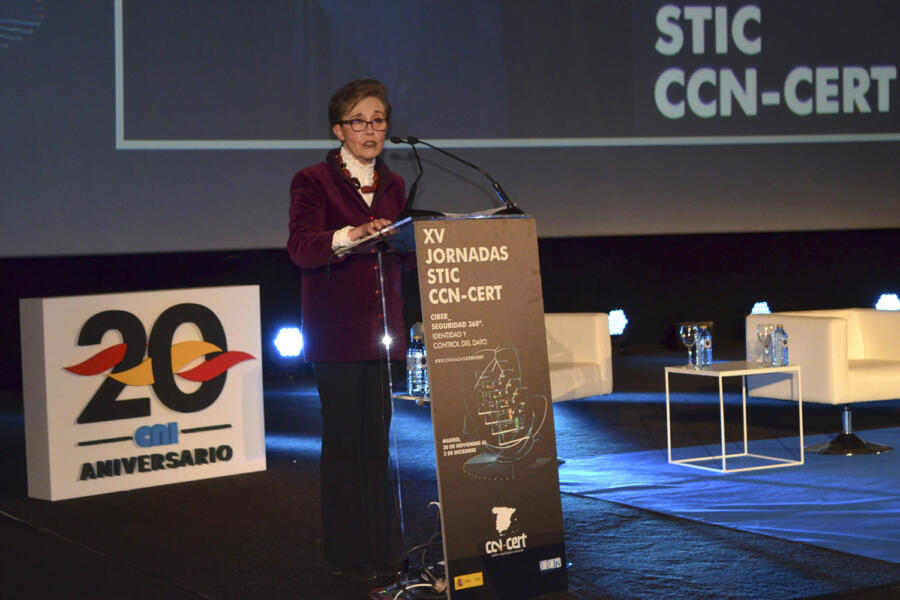 La secretaria de Estado-directora del CNI, Paz Esteban, en las XV Jornadas STIC.