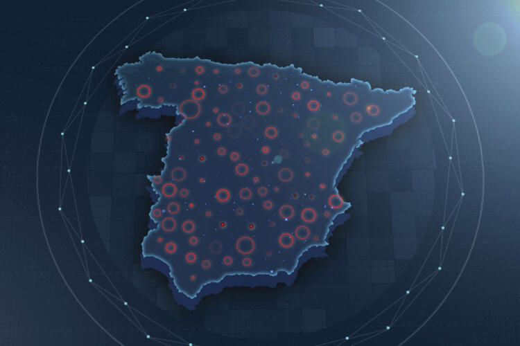 Mapa de España. Red de emergencias del Estado (Sirdee).