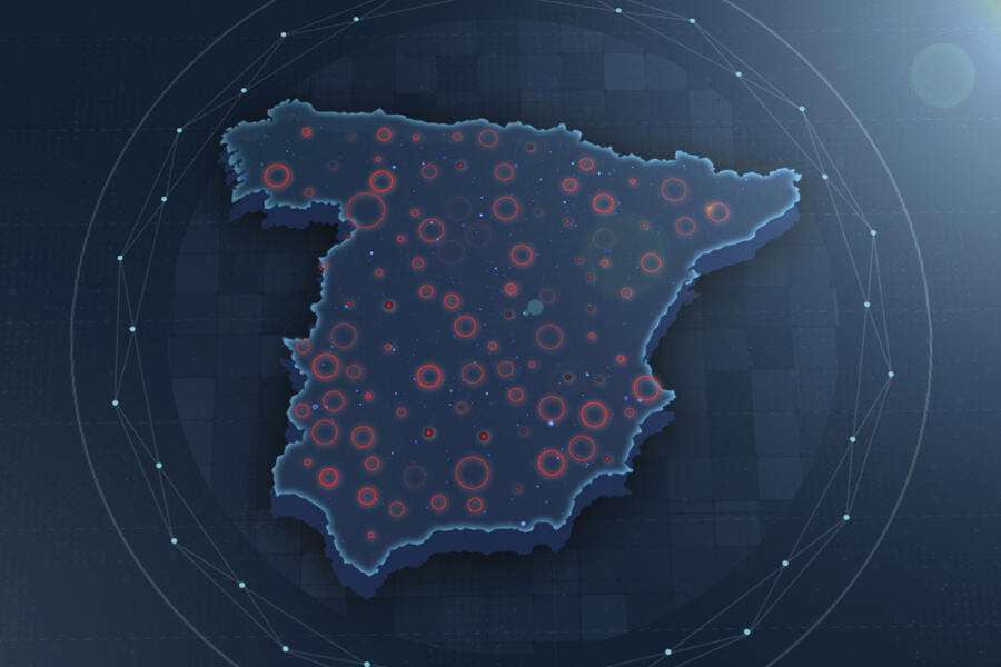 Mapa de España. Red de emergencias del Estado (Sirdee).