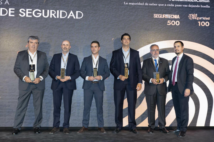 Vicente Pérez (Cofem), Carlos Valenciano (Alai Secure), Óscar López (Zkteco), Daniel Di Cecco (Lanaccess), Eduardo Ruíz (SAES) y Javier Borredá (Seguritecnia).