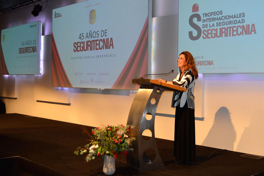 Ana Borredá, presidenta de Grupo Borrmart, durante el acto de entrega de los 38º Trofeos de la Seguridad.