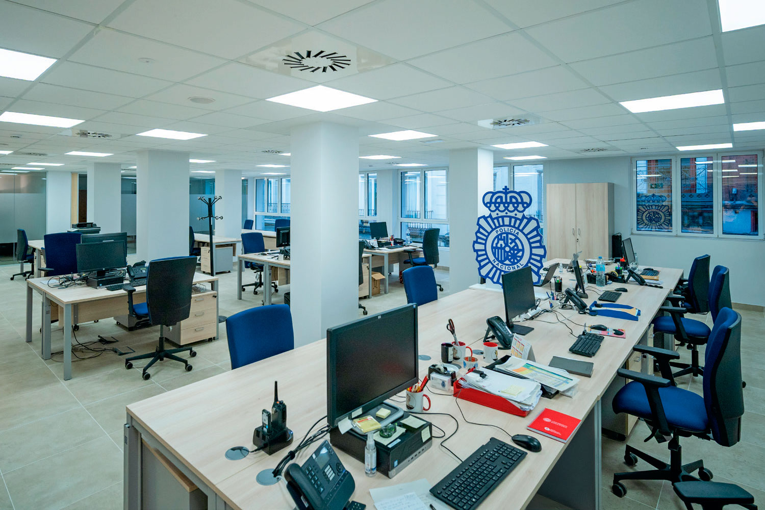 Oficinas de la nueva sede de la UCSP de la Policía Nacional.
