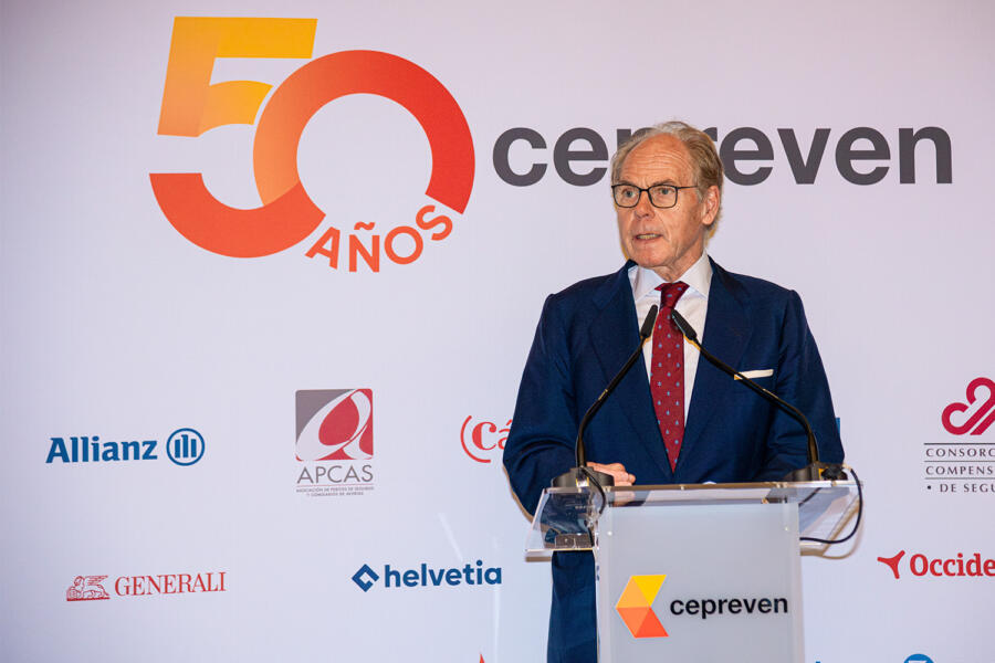 Ignacio Eyries, presidente de Cepreven, en el 50 aniversario de la entidad.