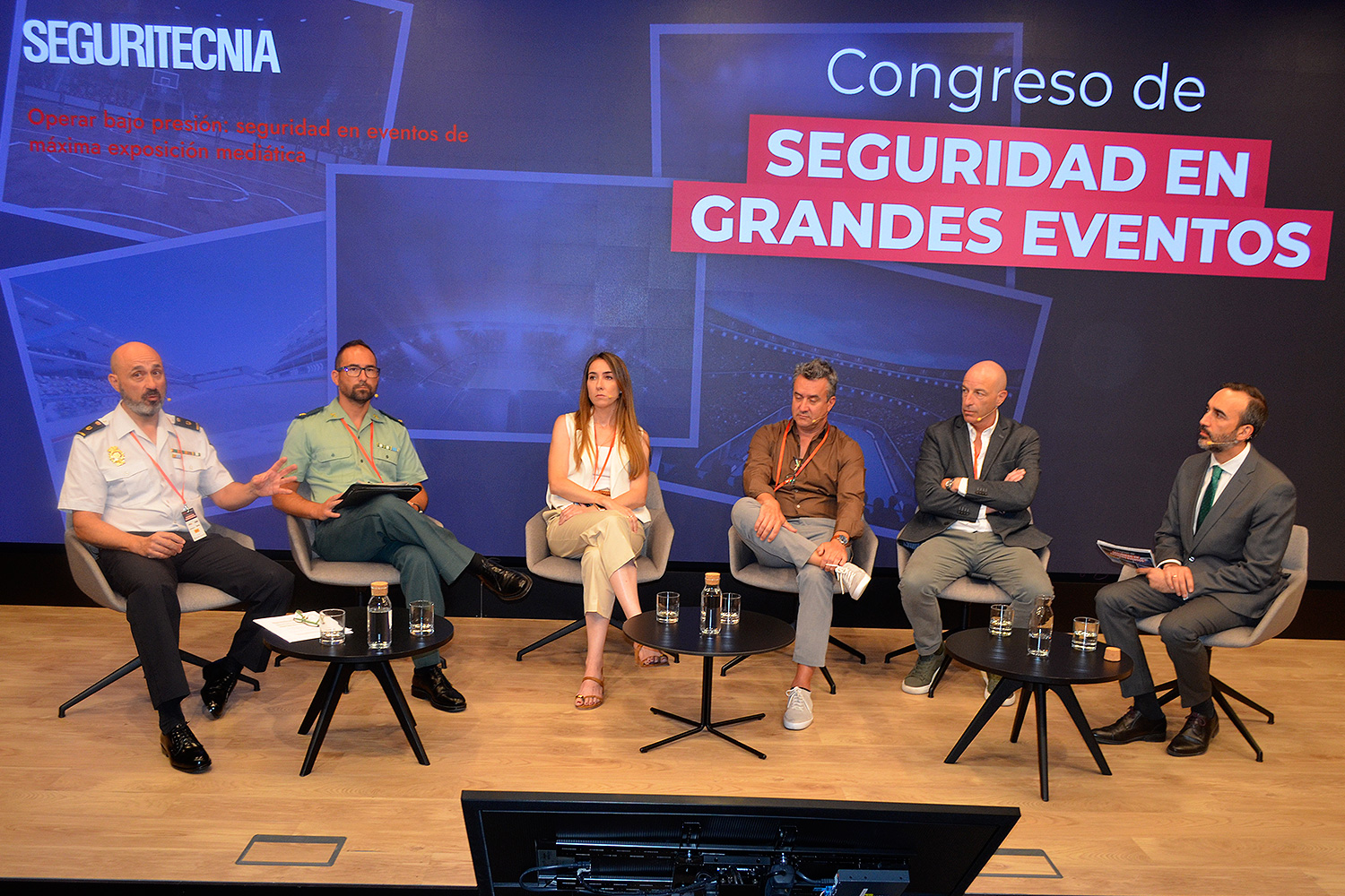 Juan Carlos Gil (Policía Nacional), Rubén Sánchez (guardia Civil), Elena Salas (SAP), Juan Carlos Ruiz (Movistar Arena), Miguel Lorenzo (Madrid Destino) y Enrique González (Seguritecnia).