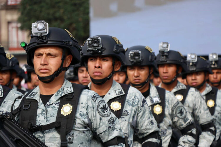 elementos de la Guardia Nacional de México en el Desfile Cívico-Militar 2023